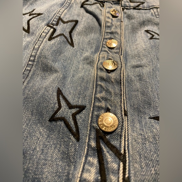 Être Cécile Button Up Denim Skirt with Star Design - Picture 2 of 5